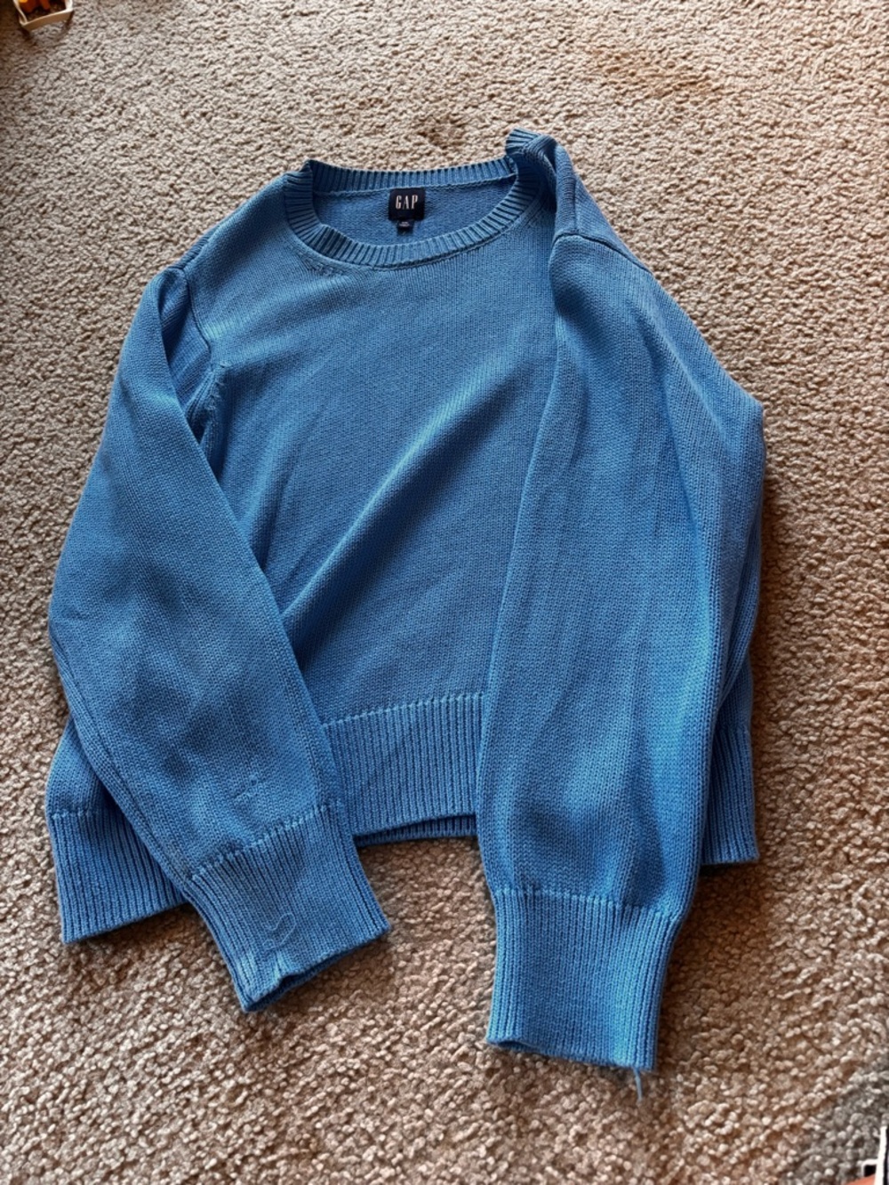 GAP Women's Sky Blue Scoop Crewneck Sweater